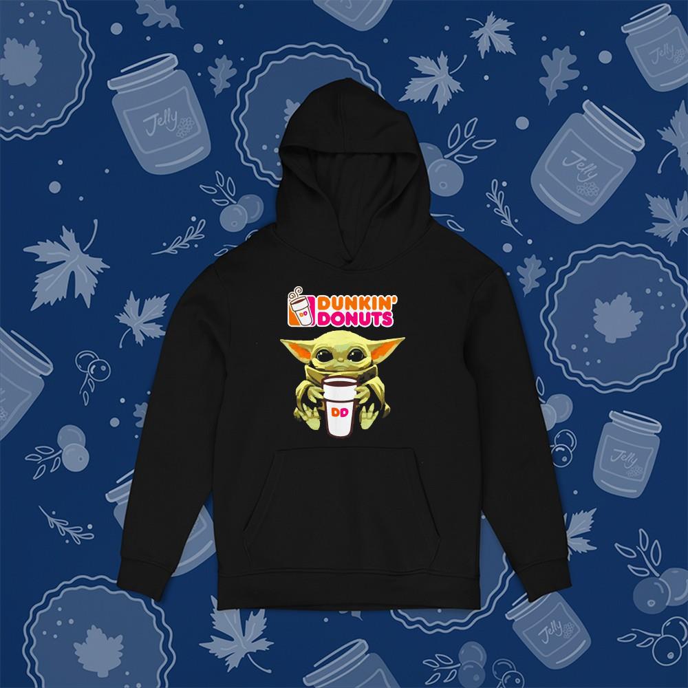 hue143 baby yoda dunkin  donuts shirt hoodie - Baby Yoda Dunkin’ Donuts shirt