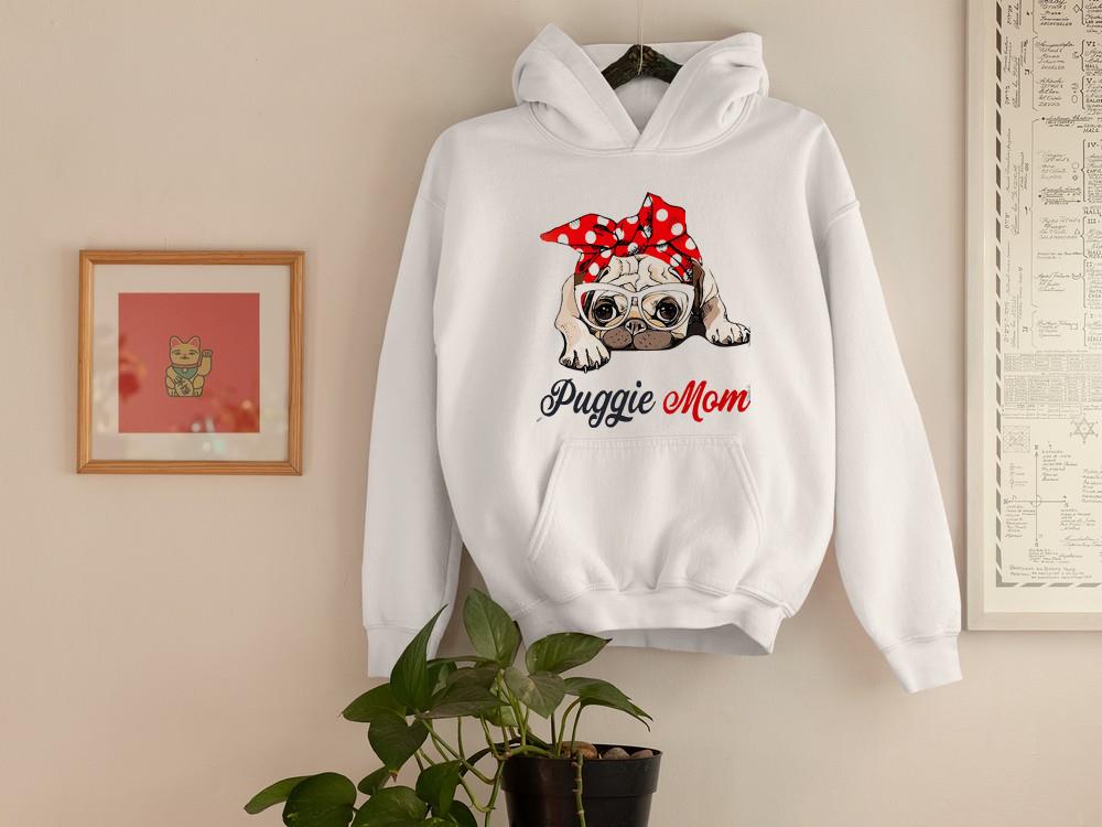 Puggie mom bow head scarf shirt 1 MOTHERDAYSHIRTS NEWS