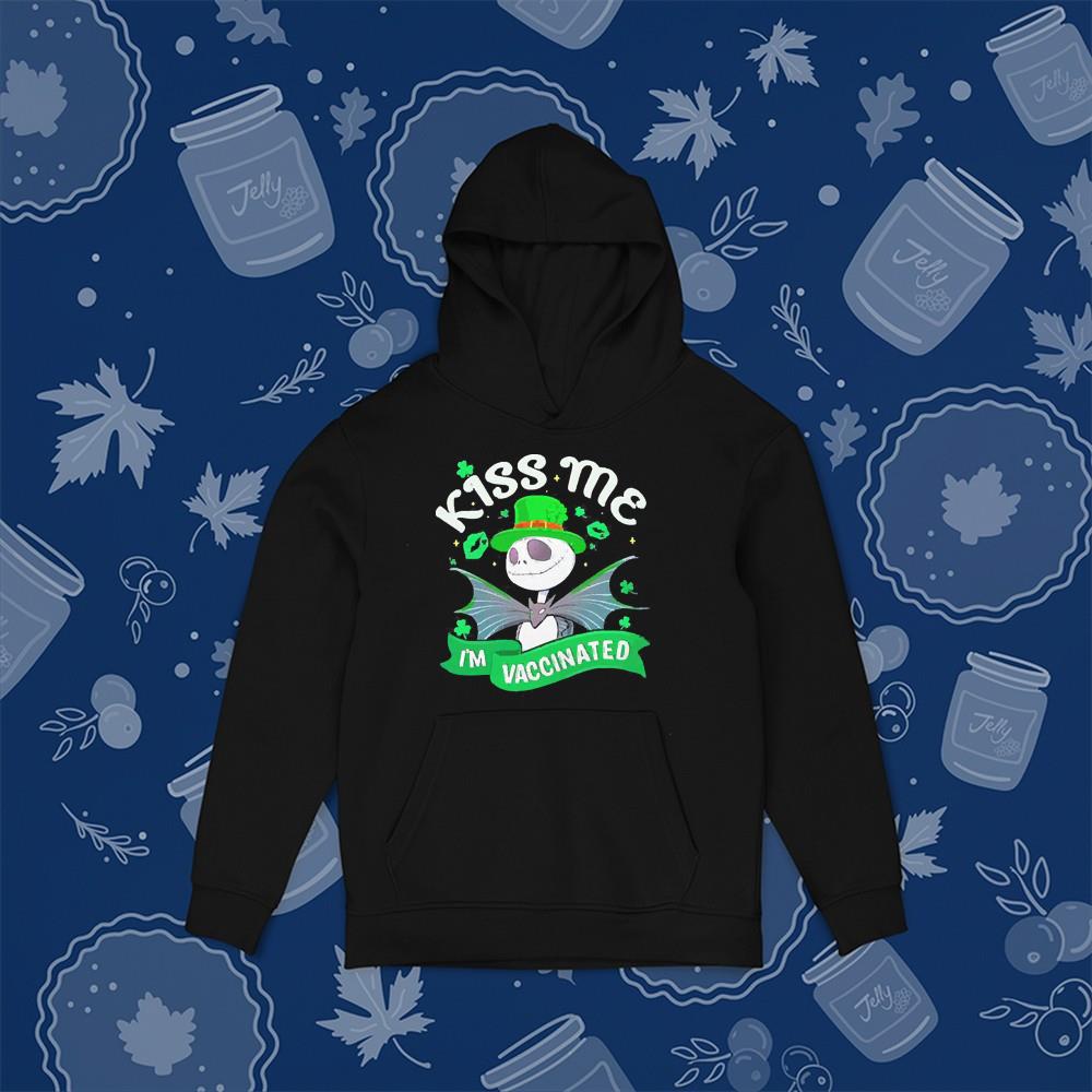 St Patrick’s Day Jack Skellington Kiss me I’m vaccinated shirt 1