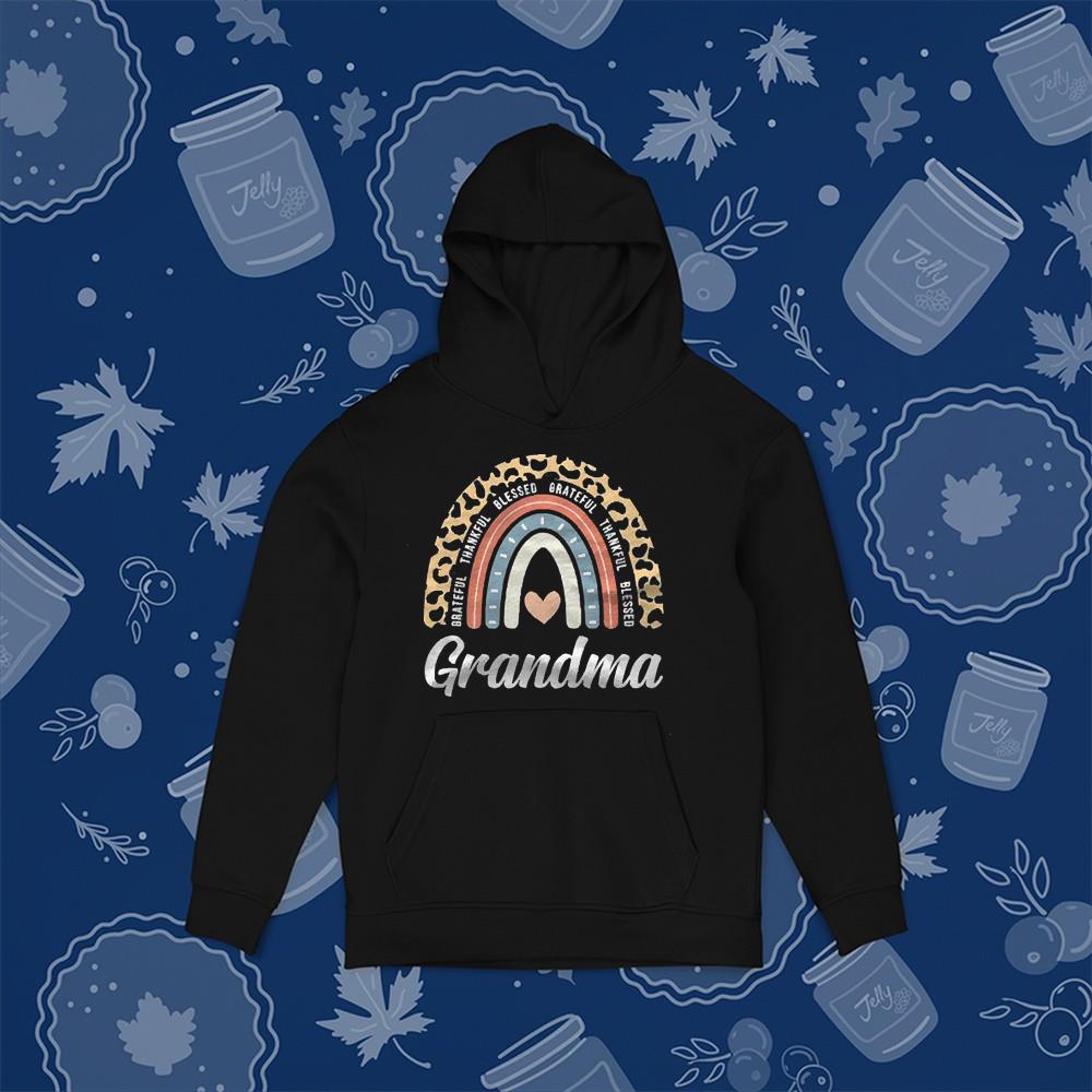 Thankful Grateful Blessed Grandma Thanksgiving Rainbow Shirt 1 Independencedayshirt News