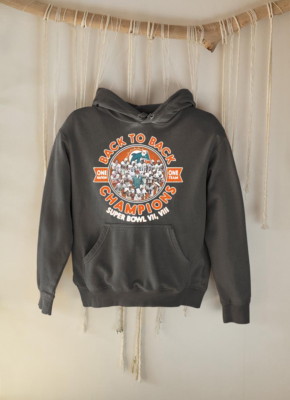 Miami Dolphins back to back one nation one team Champions super bowl shirt 1 Clothing