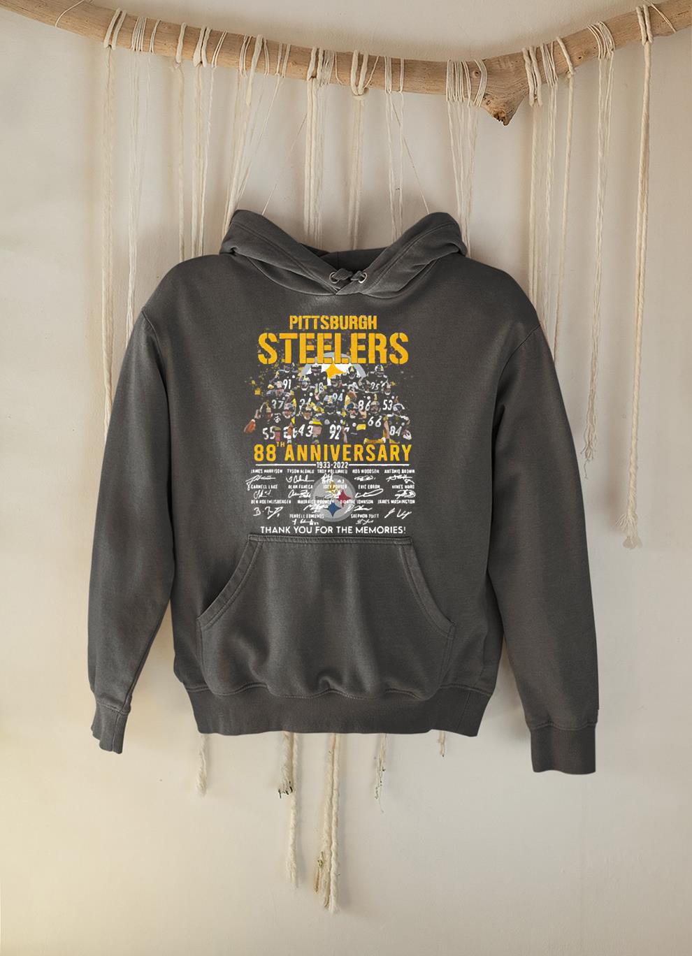 hue1501 pittsburgh steelers 88th anniversary 19332022 thank you for the memories signatures shirt hoodie - Pittsburgh Steelers 88th anniversary 1933-2022 thank you for the memories signatures shirt