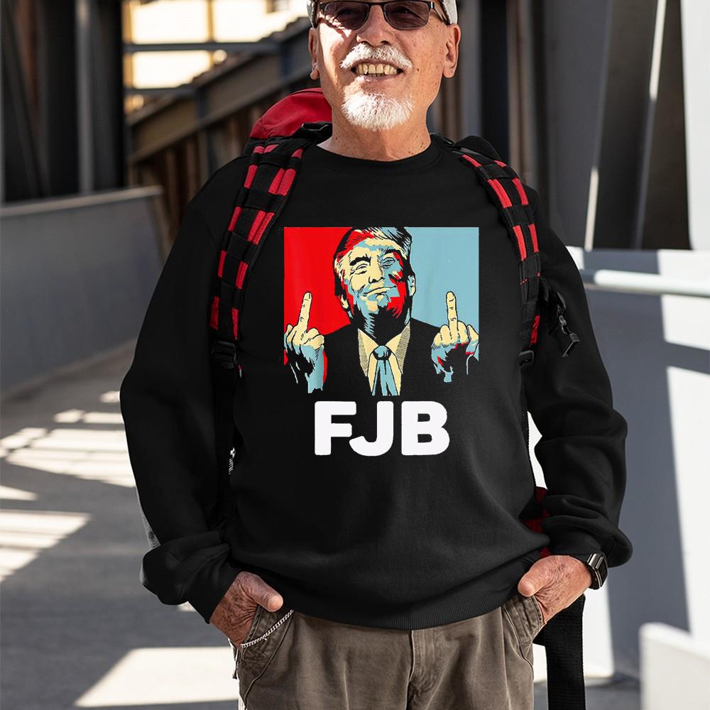 Pro America Trump Middle Figure FJB Fuck Joe Biden T-Shirt 1