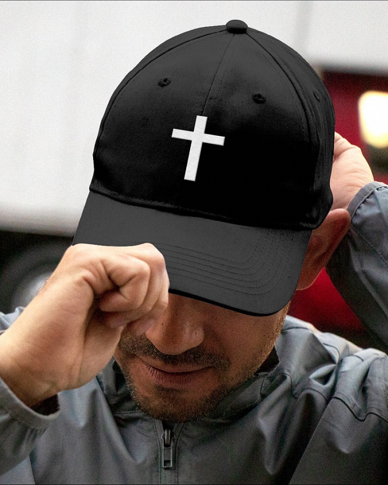 Christian Cross Embroidered Hat 1