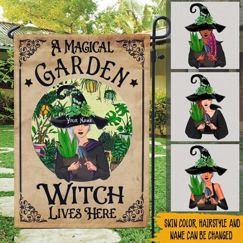 Witch Custom Garden Flag A Magical Garden Witch Live Here 1