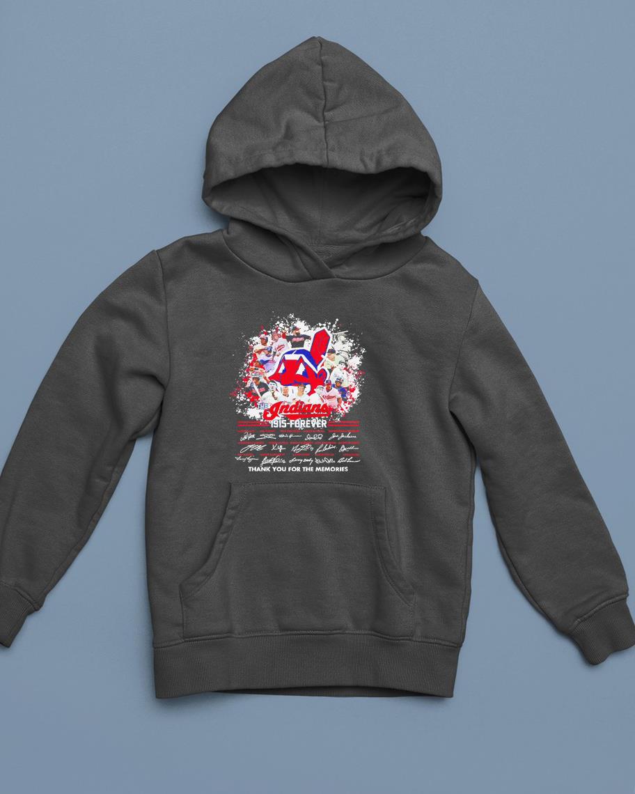 hue163 the cleveland indians 1915 forever signatures thank you for the memories shirt hoodie - The Cleveland Indians 1915 forever signatures thank you for the memories shirt