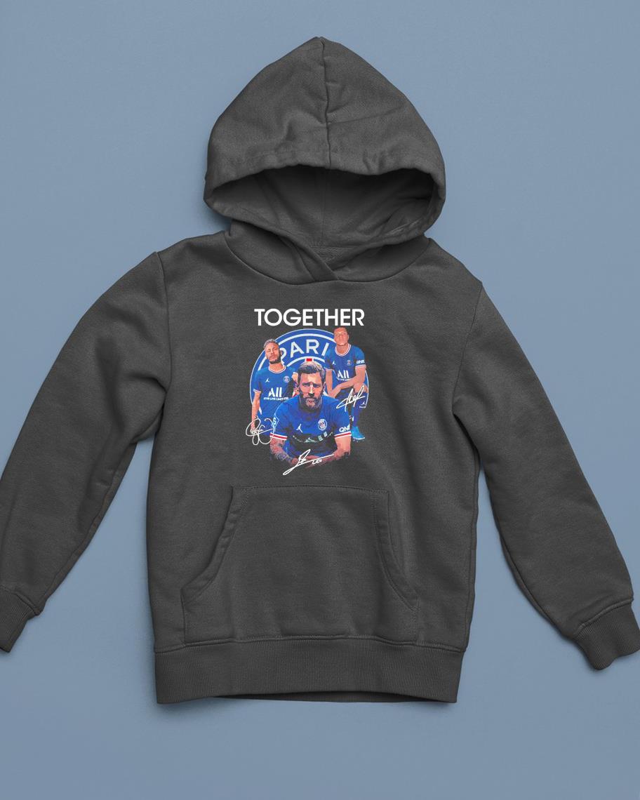 Together Paris Saint-Germain Kylian Mbappé Neymar and Lionel Messi signatures shirt 1 Marvelcomicsteeshirt News