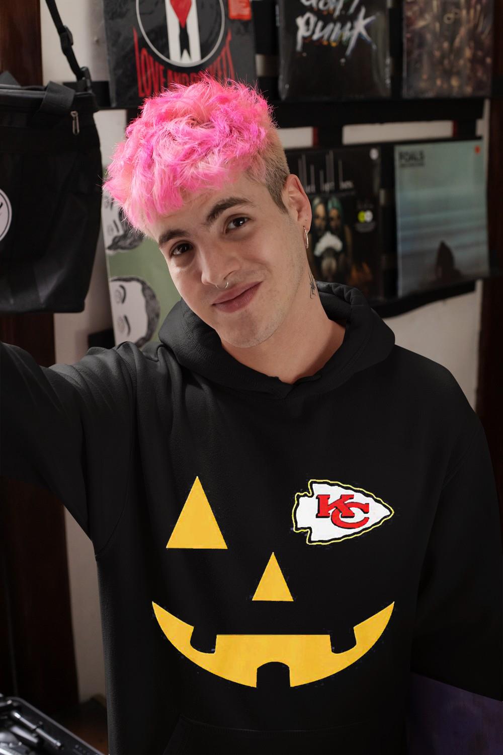 hue1701 pumpkin face kansas city chiefs shirt hoodie - Pumpkin face Kansas City Chiefs shirt