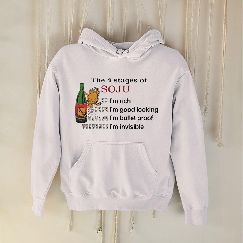 hue173 garfield the 4 stages of soju shirt hoodie - Garfield the 4 stages of Soju shirt