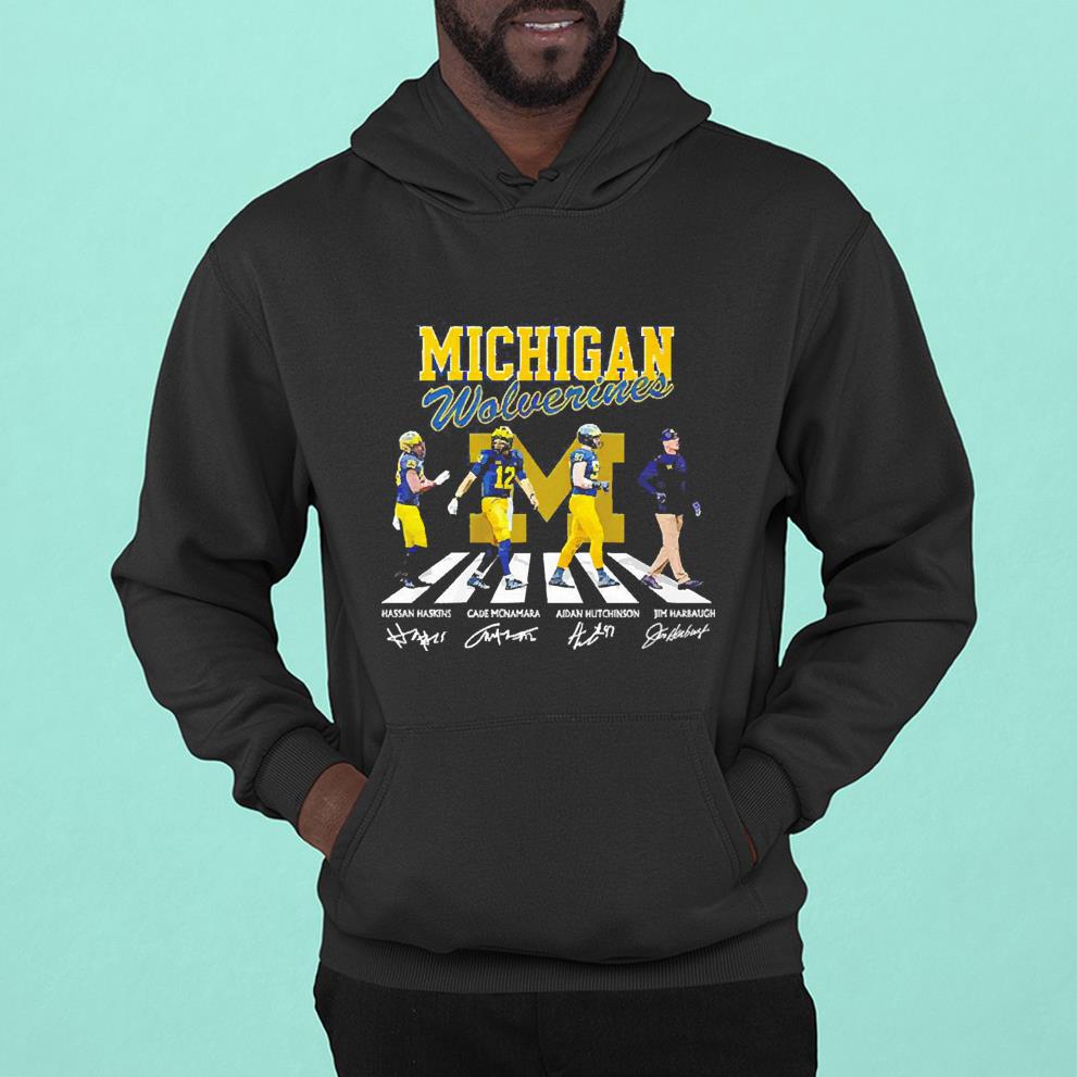 hue173 michigan wolverines abbey road signatures shirt hoodie - Michigan Wolverines Abbey Road signatures shirt