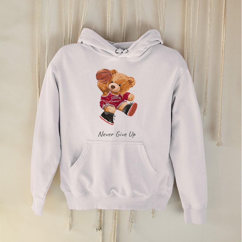 Teddy bear basketball never give up shirt 1 Independencedayshirt News