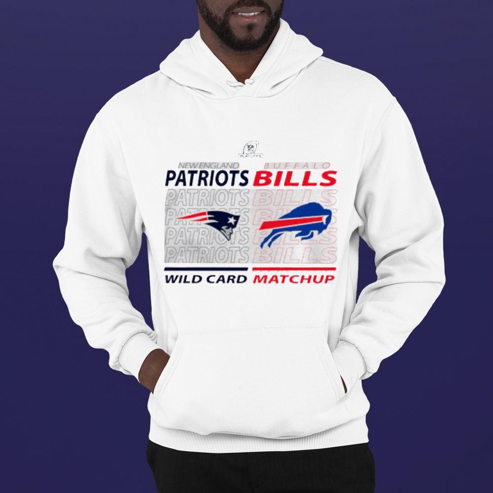 hue1802 buffalo bills vs new england patriots 2021 nfl wild card repeating duel matchup shirt hoodie - Buffalo Bills Vs. New England Patriots 2021 NFL Wild Card Repeating Duel Matchup Shirt