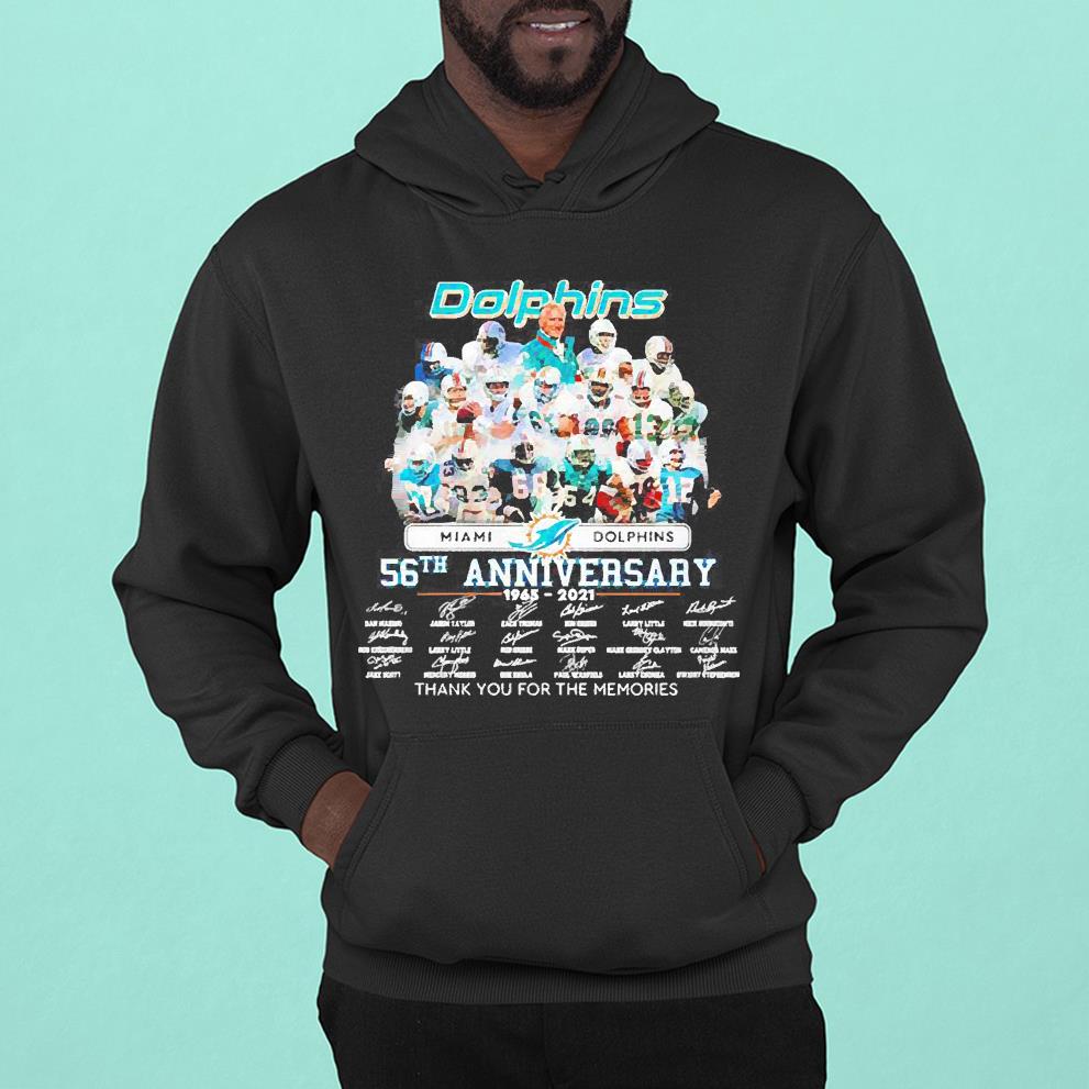 Miami Dolphins 56th anniversary 1965-2021 thank you for the memories shirt 1