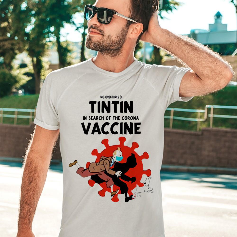 The adventures of Tintin in search of the Corona vaccine shirt 1