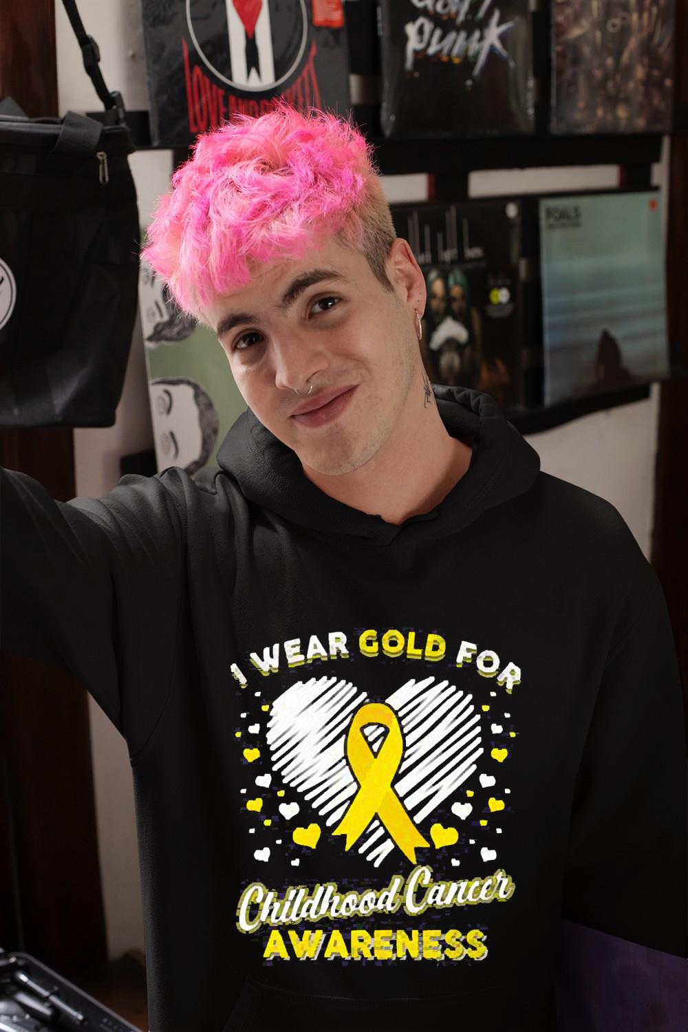 I wear gold for childhood cancer awareness shirt 1