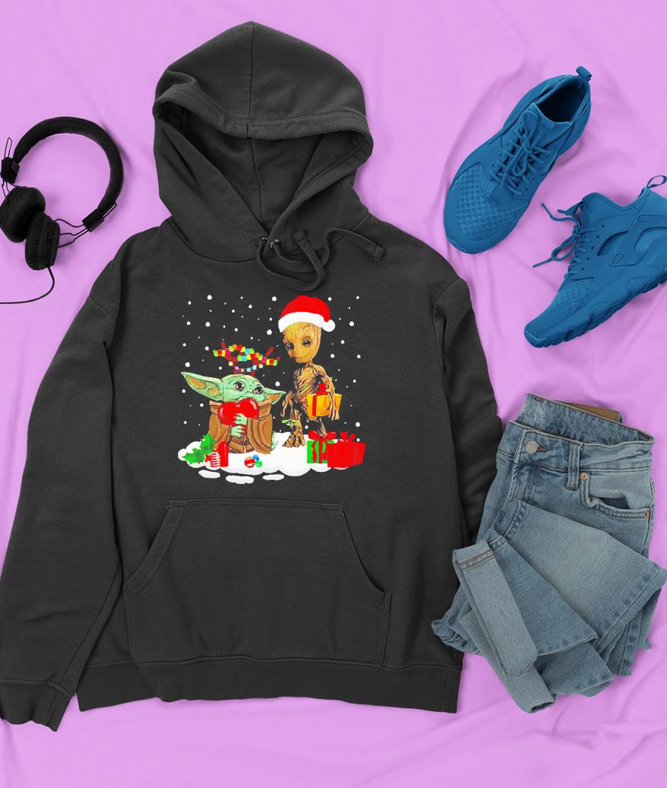 Baby Yoda and Baby Groot Christmas shirt 1