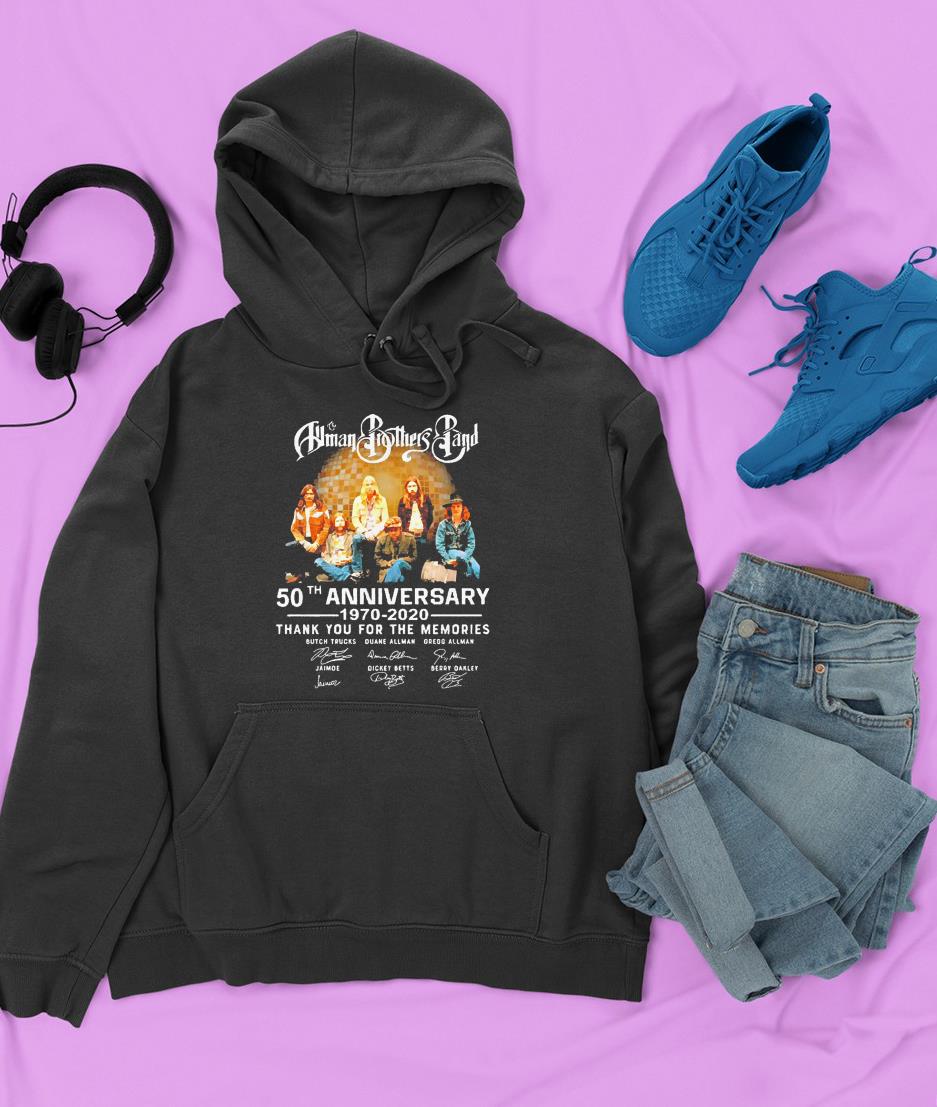 The Allman Brothers Band 50th anniversary 1970-2020 thank your for the memories shirt 1