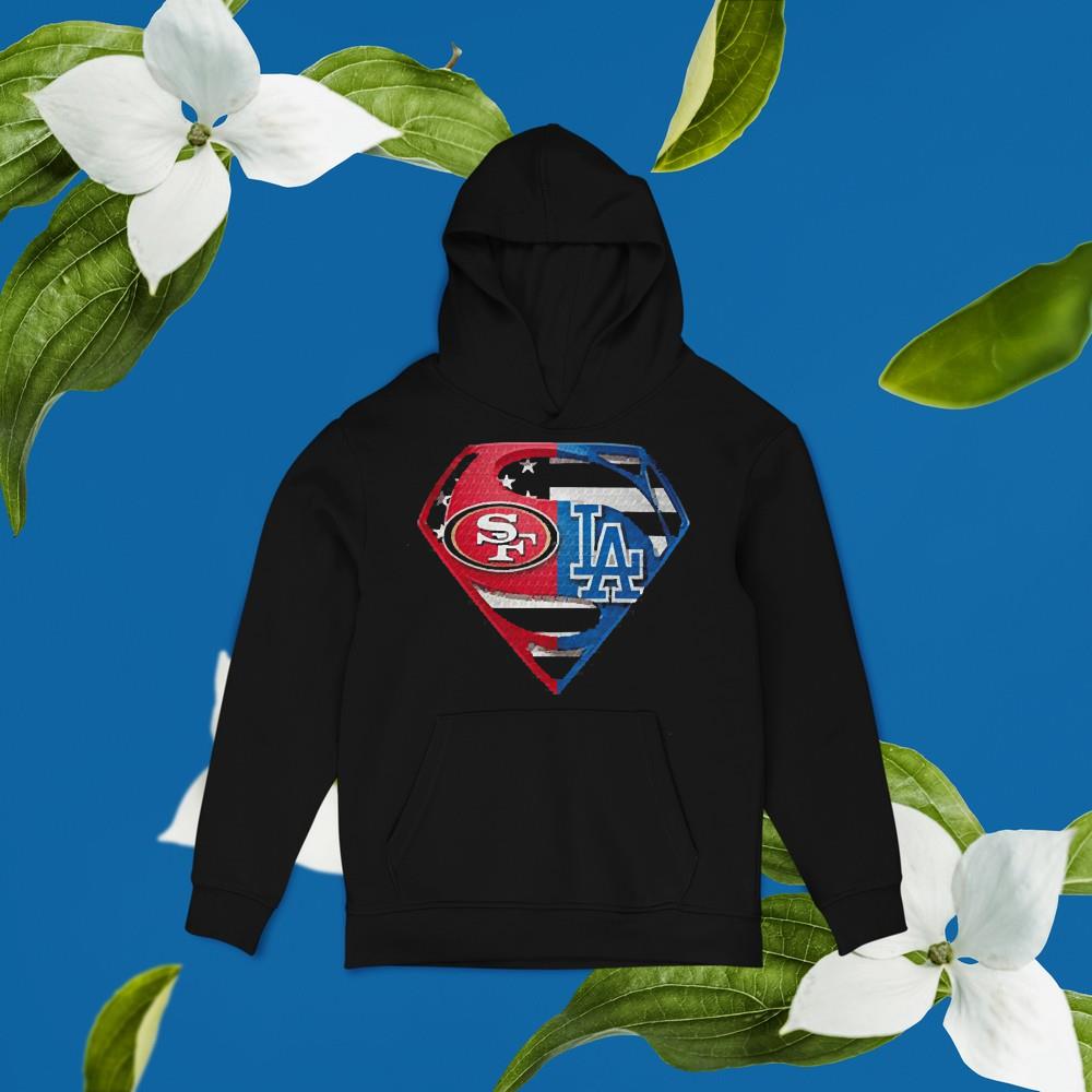 Superman logo San Francisco 49ers and Los Angeles Dodgers shirt 1 POLICEMANTEE NEWS