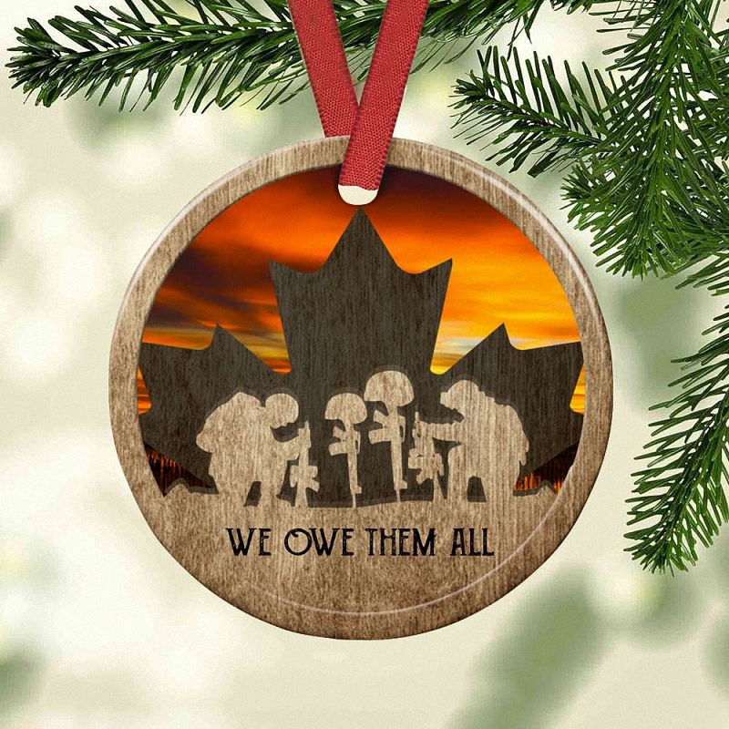 Canadian Veteran 3 Layer Wood Ornament 1