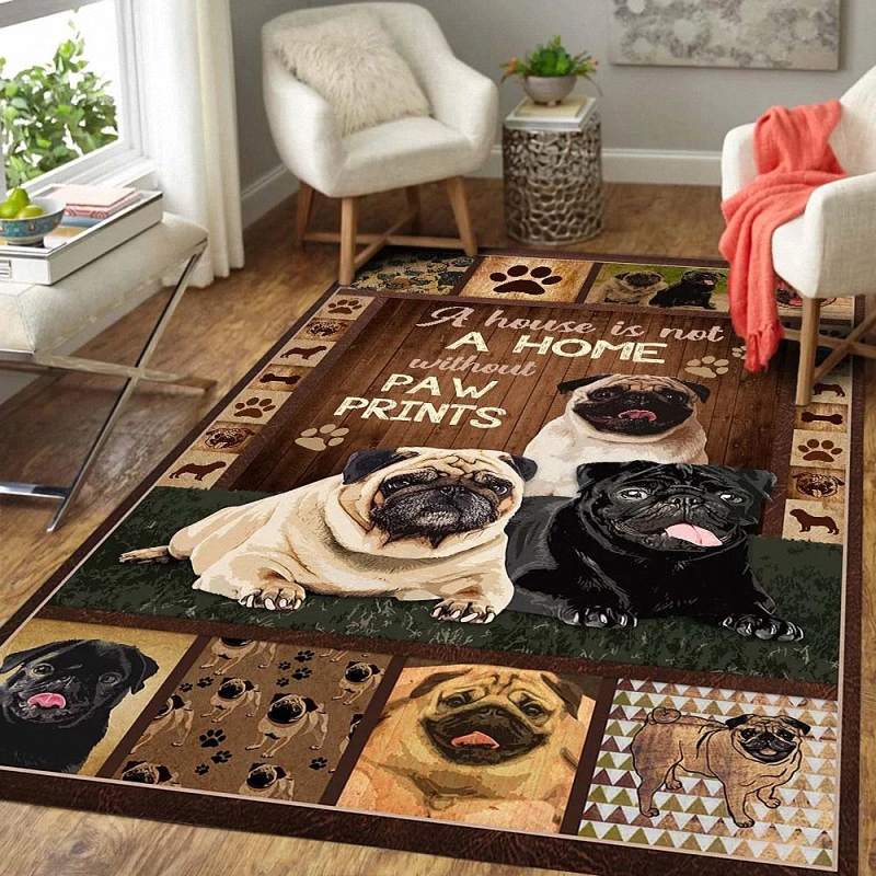 Pug Dog Rug A House Is Not A Home Without Paw Prints 1