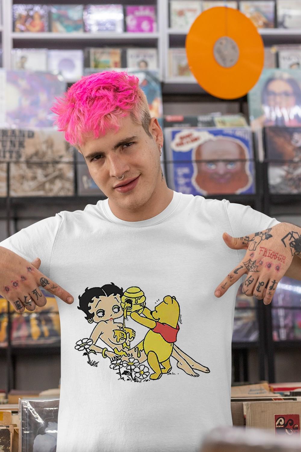 Winnie the Pooh and Betty boop funny shirt 1