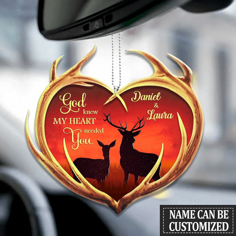 Personalized Deer Antler Heart God Knew My Heart Ornament 1 nurseteeshirt News