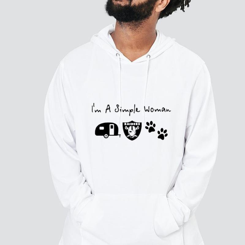 hue212 i m a simple woman i like camping las vegas raiders and paw shirt hoodie - I’m a simple woman I like camping Las Vegas Raiders and paw shirt