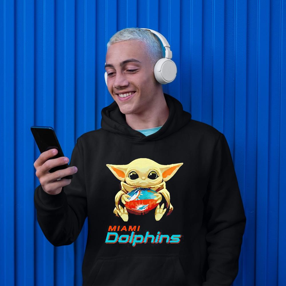 Baby Yoda hug Miami Dolphins shirt 1 Clothing