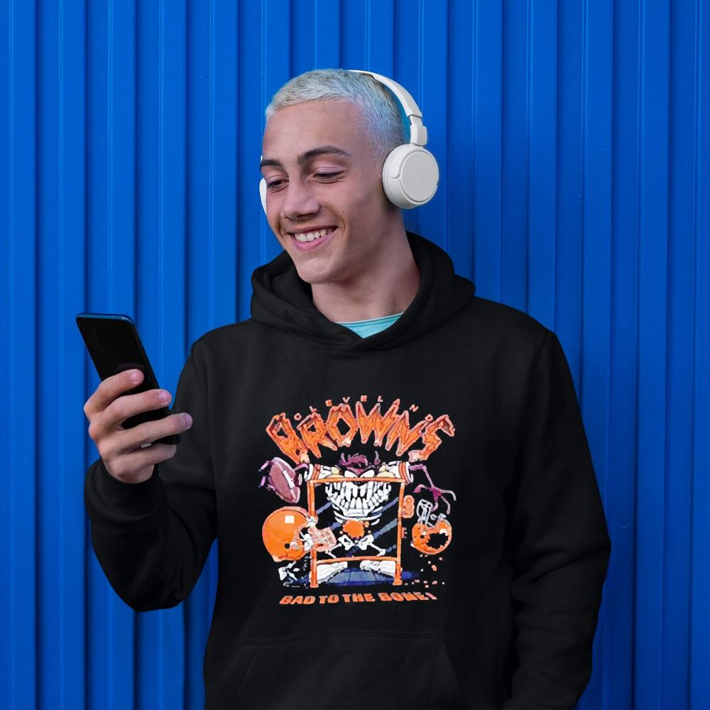Cleveland Browns Taz Looney Tunes Bad To The Bone Shirt 3 Cleveland Browns