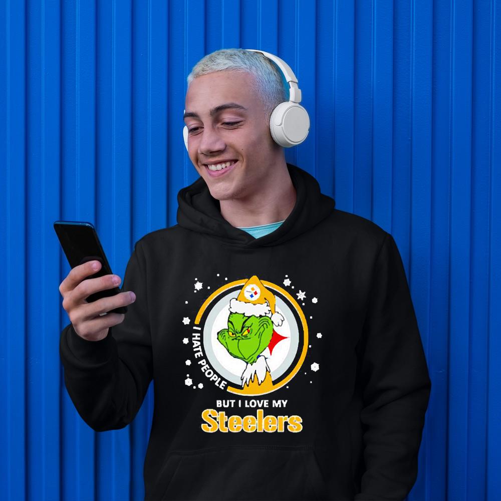 hue2201 grinch i hate people but i love my pittsburgh steelers shirt hoodie - Grinch I Hate People But I Love My Pittsburgh Steelers Shirt