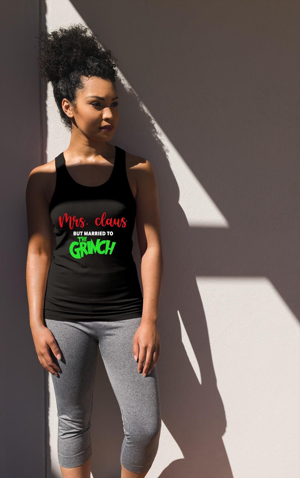 Mrs Claus but married to the Grinch shirt - TeeSporting