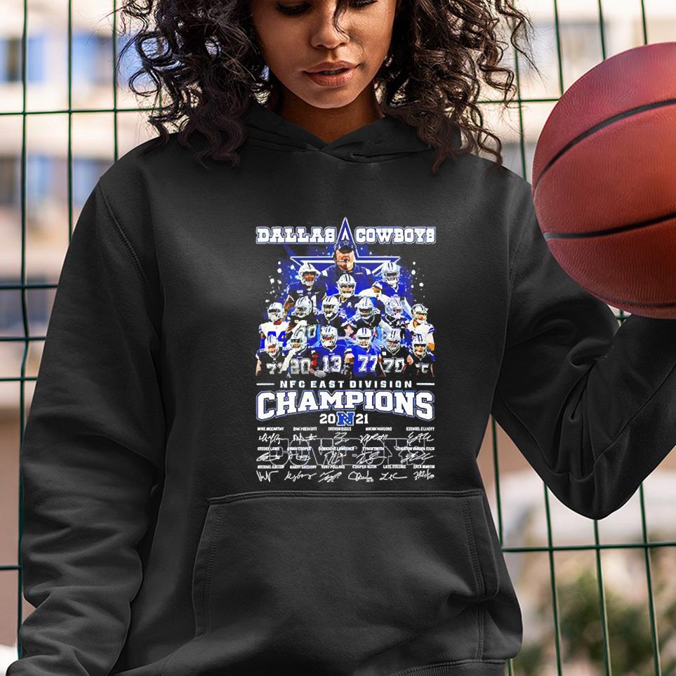 hue23 dallas cowboys 2021 nfc east division champions signatures shirt hoodie - Dallas Cowboys 2021 NFC East Division Champions Signatures Shirt