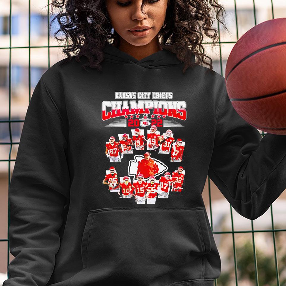 Kansas City Chiefs Champions 2022 signatures shirt 1 Doctorherotee News