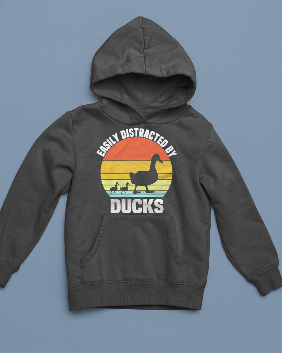 Easily Distracted By Ducks Vintage Retro Cute Duck Lover shirt 1