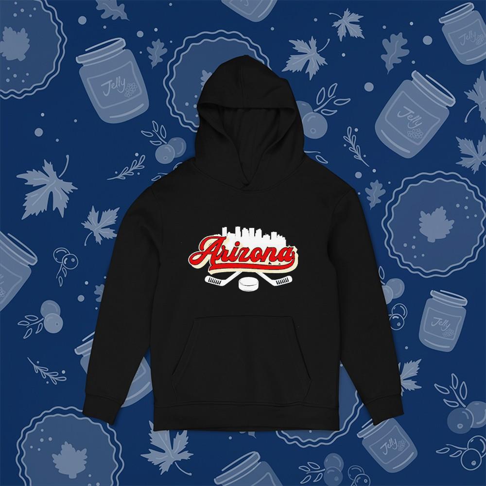 hue252 arizona coyotes downtown city skyline nhl hockey shirt hoodie - Arizona Coyotes Downtown City Skyline NHL Hockey shirt