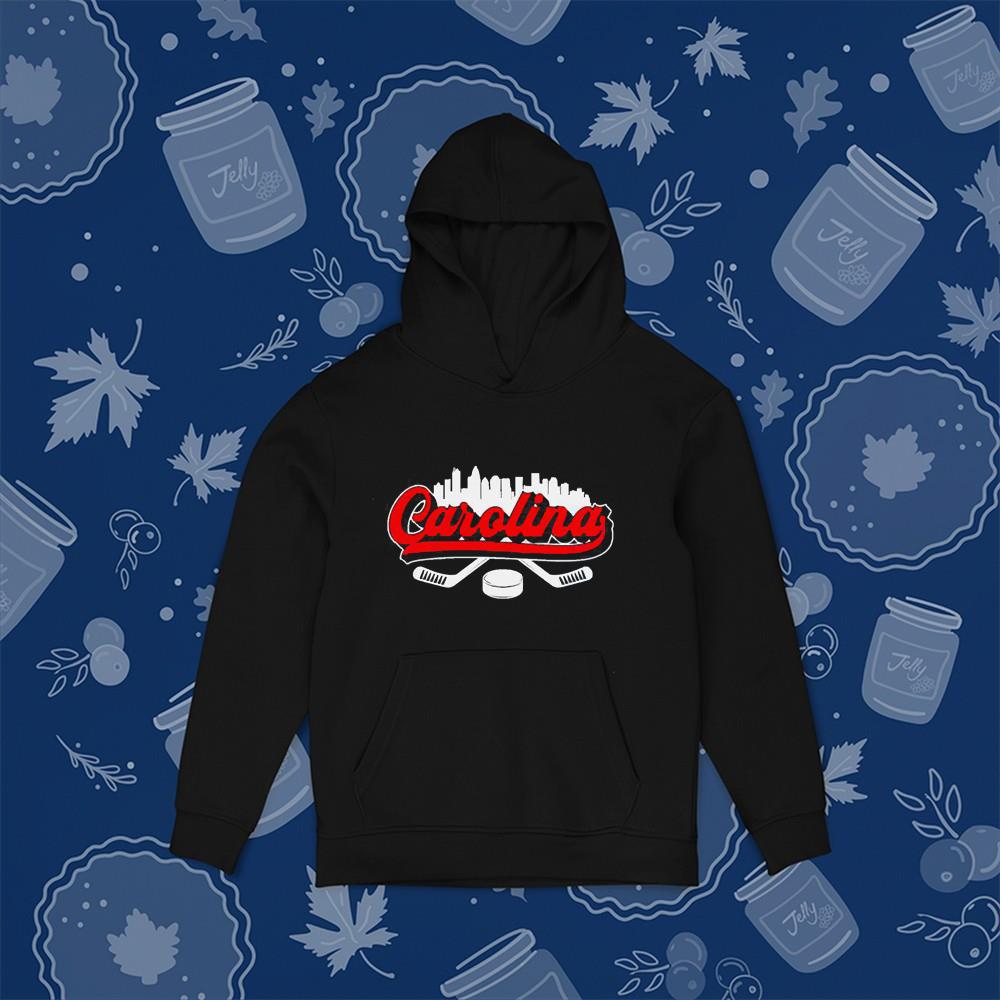 hue252 carolina hurricanes downtown city skyline nhl hockey shirt hoodie - Carolina Hurricanes Downtown City Skyline Nhl Hockey Shirt