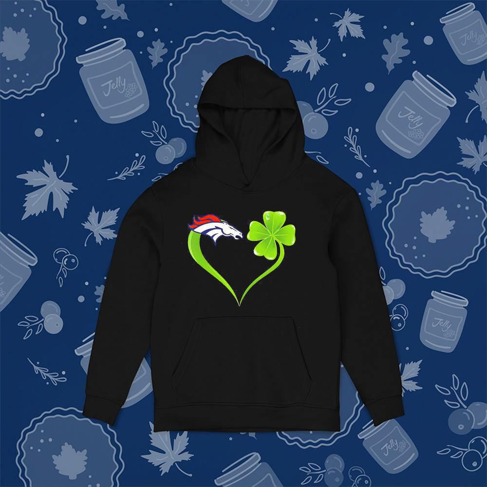 Denver Broncos Shamrock Heart St Patrick’s Day Shirt 1