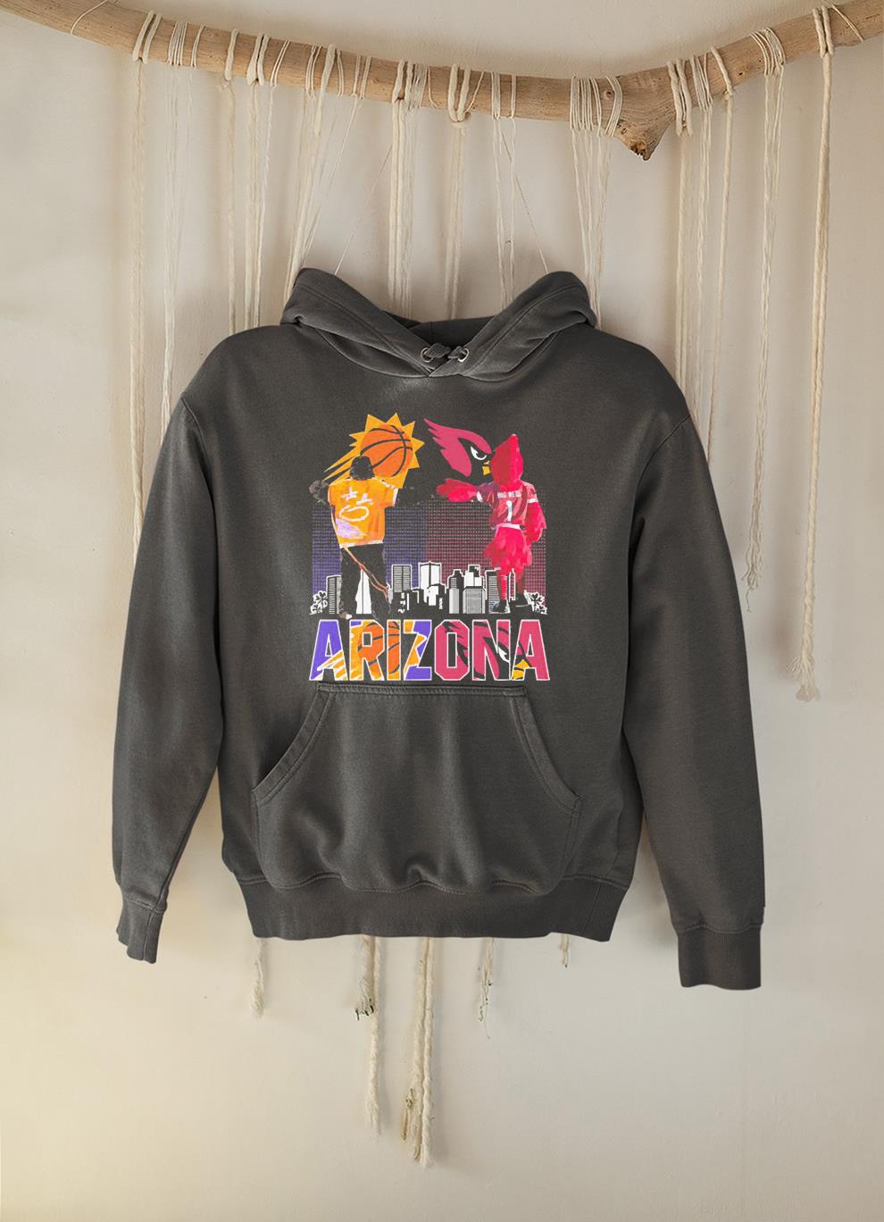hue2601 arizona with mascot phoenix suns and mascot arizona cardinals shirt hoodie - Arizona With Mascot Phoenix Suns And Mascot Arizona Cardinals Shirt
