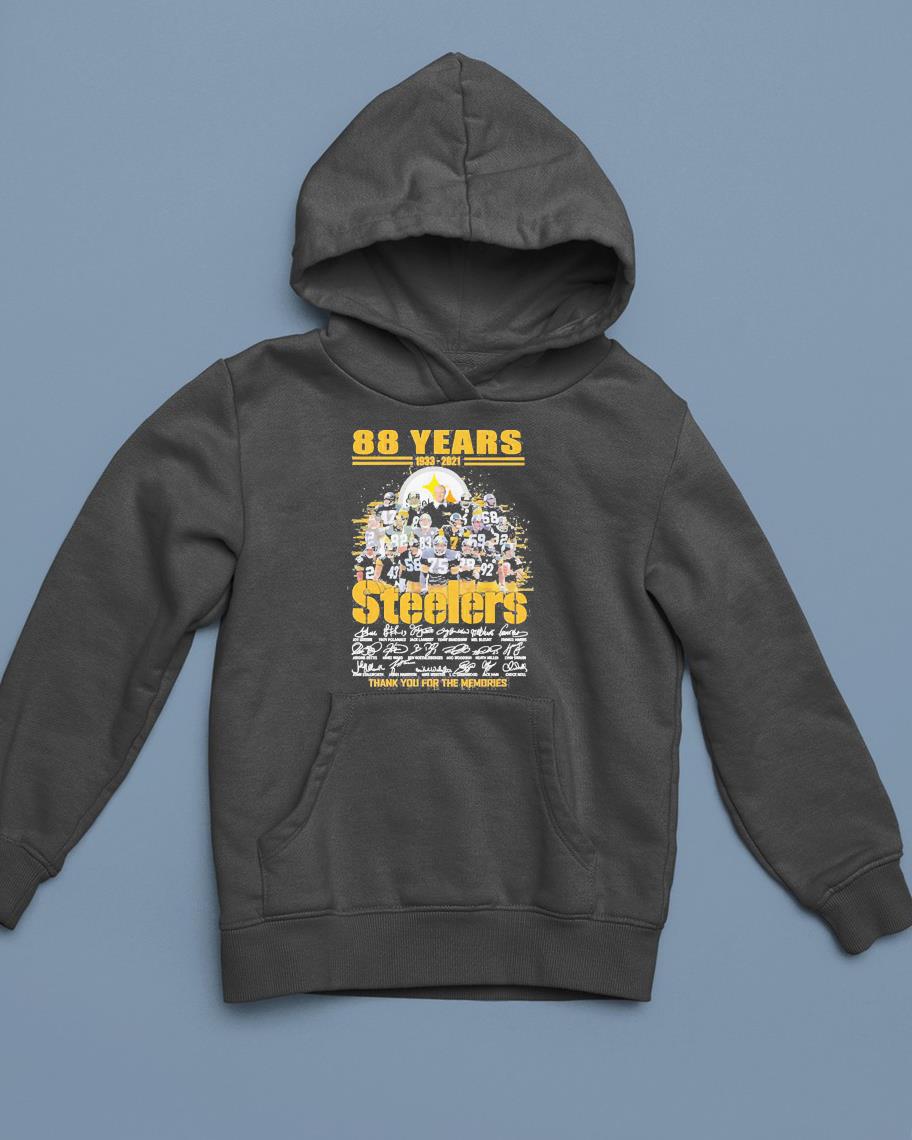 88 Years 1933 2021 Pittsburgh Steelers Team Signatures Thank You For The Memories Shirt 1 Clothing