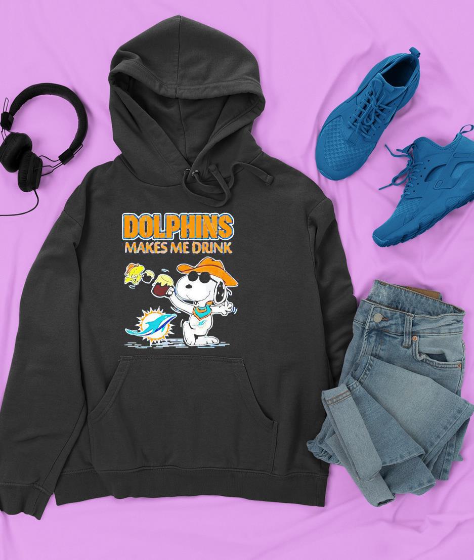 Snoopy And Woodstock Miami Dolphins Makes Me Drink Beer Shirt 1 Ncovtee News
