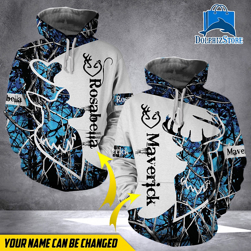 hue2912 deer couple personalzed hoodie 3d printed deer couple personalzed hoodie 3d printed - Deer Couple Personalzed Hoodie 3d Printed