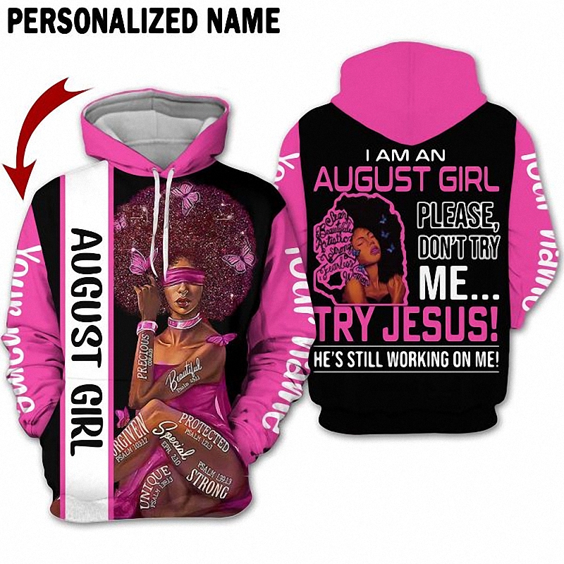 Personalized Name August Girl 3D All Over Printed Clothes 1 Hoodie 3D