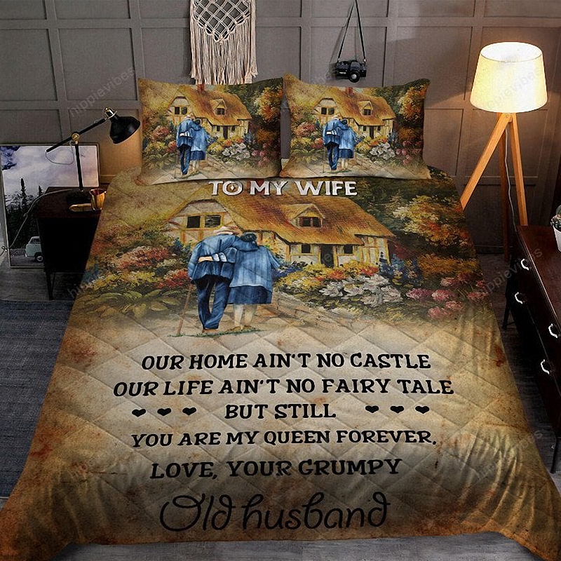 hue2912 to my wife old couple 3d all over printed quilt bed set to my wife old couple 3d all over printed quilt bed set - To My Wife Old Couple 3D All Over Printed Quilt Bed Set