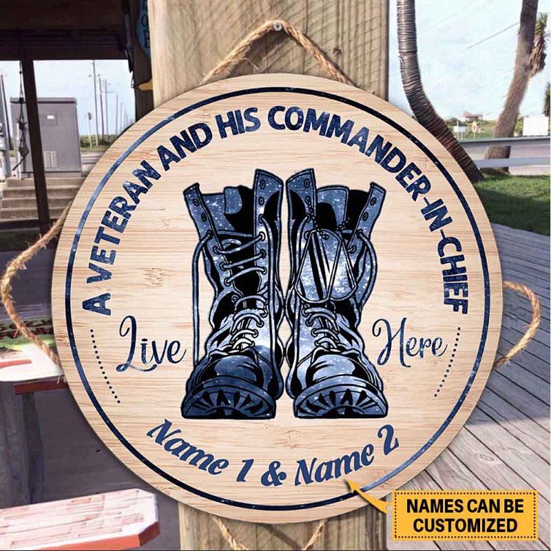 A Veteran Personalized Round Wood Sign 1 Canvas, Custom Name, Ncovtee News