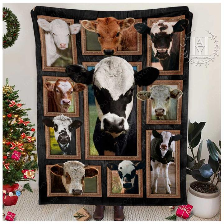 Hayooo Fleece Blanket Best Gift For Farmers Cute Cows 1