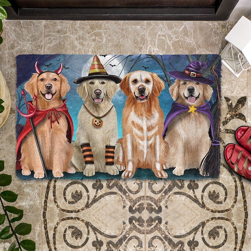 Husky Halloween Doormat 1