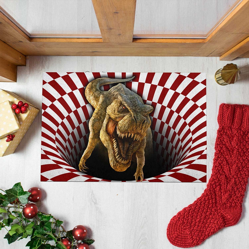 Love Dinosaur Rubber Base Doormat 1