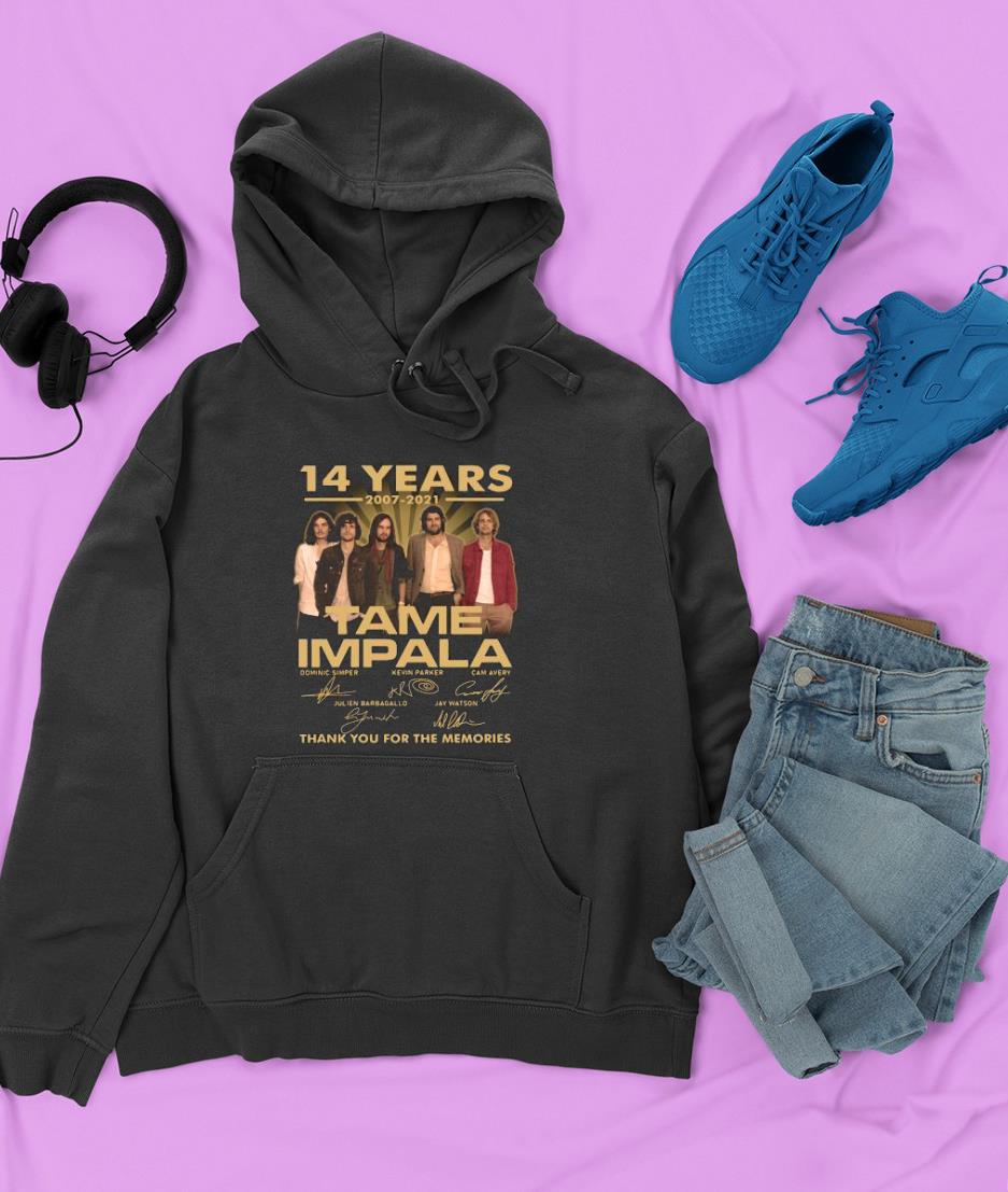 hue3112 14 years 20072021 tame impala thank you for the memories signatures shirt hoodie - 14 years 2007-2021 Tame Impala thank you for the memories signatures shirt