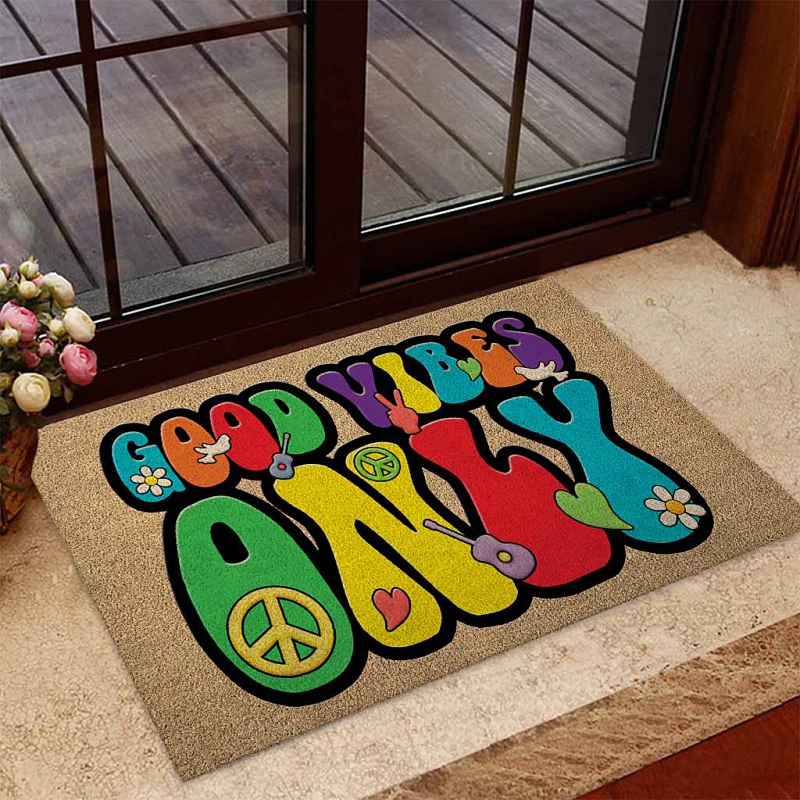 Good Vibes Only Hippie Coir Pattern Doormat 1 Door Mat