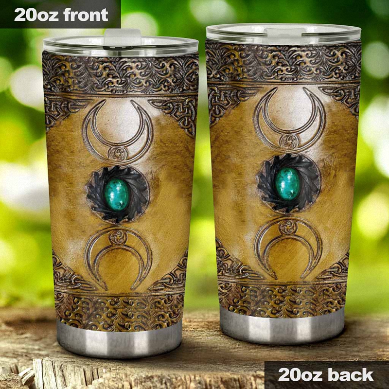 hue401 triple moon third eye witch leather pattern print tumbler triple moon third eye witch leather pattern print tumbler - Triple Moon Third Eye Witch Leather Pattern Print Tumbler